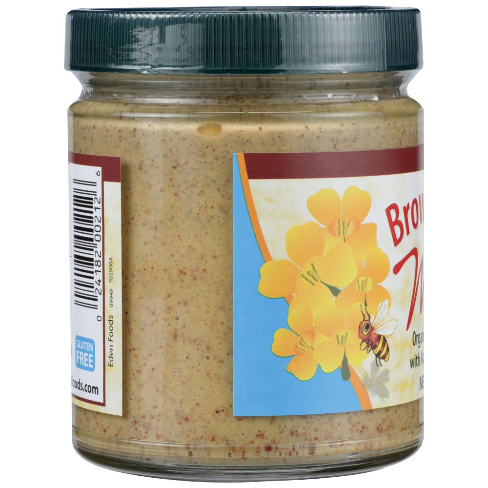 EDEN FOODS: Mustard Brown Glass Jar, 9 oz