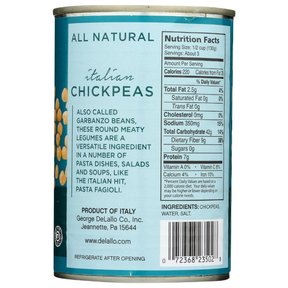 DELALLO: Bean chick Peas, 14 oz