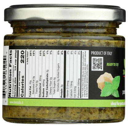 BIOITALIA: Organic Pesto Sauce with Basil, 6.35 oz