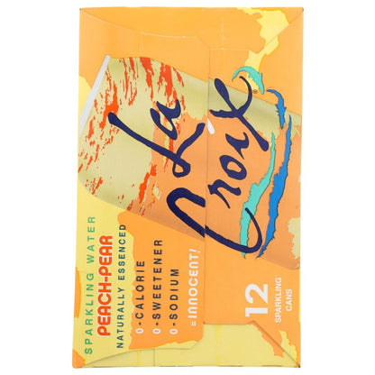 LA CROIX: Peach Pear Sparkling Water 12Pk, 144 fo